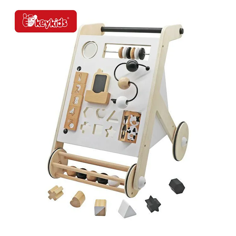Kids Activity Toy Wooden Push and Pull Learning Walker for Boys and Girls W16E194